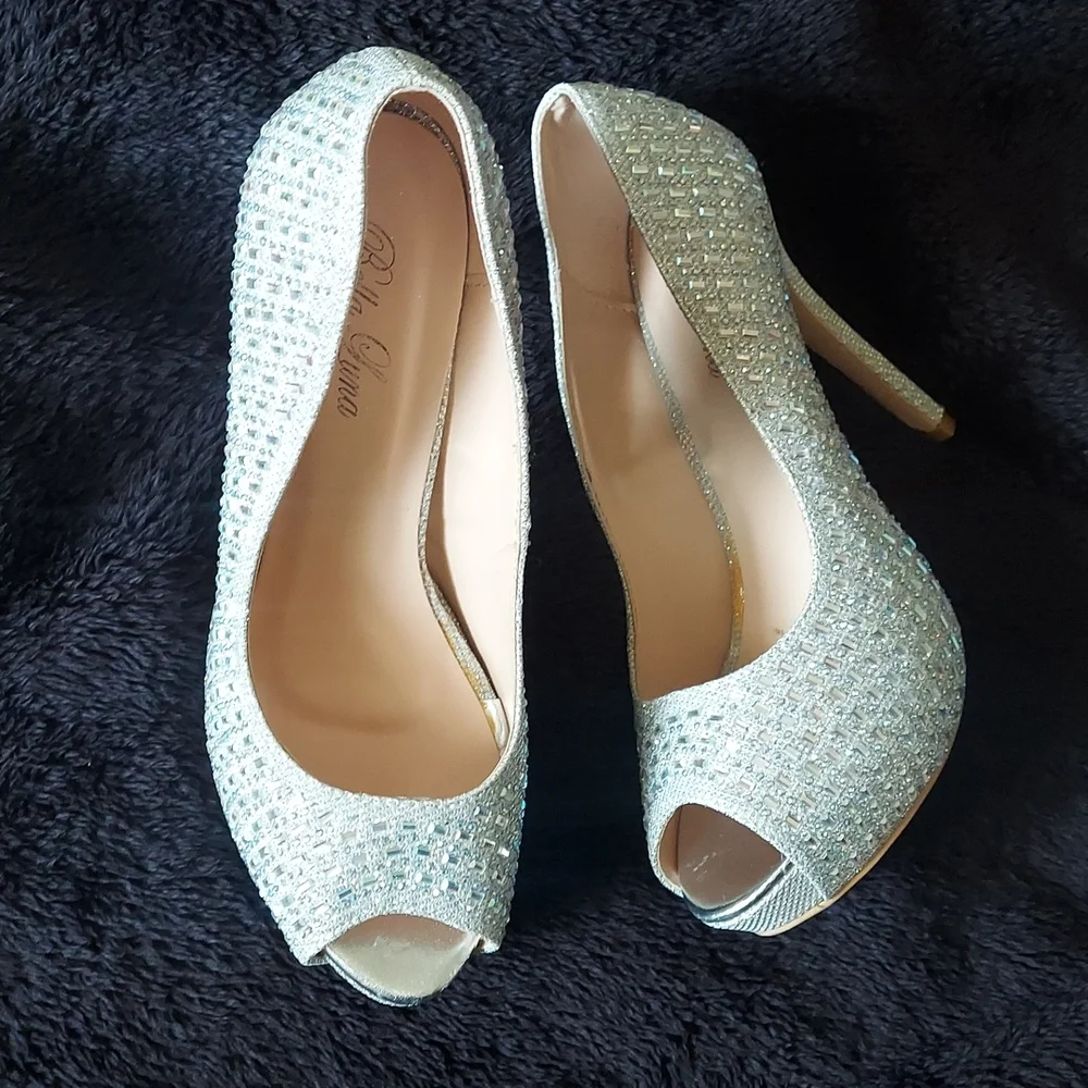 Embellished peep toe platform 10